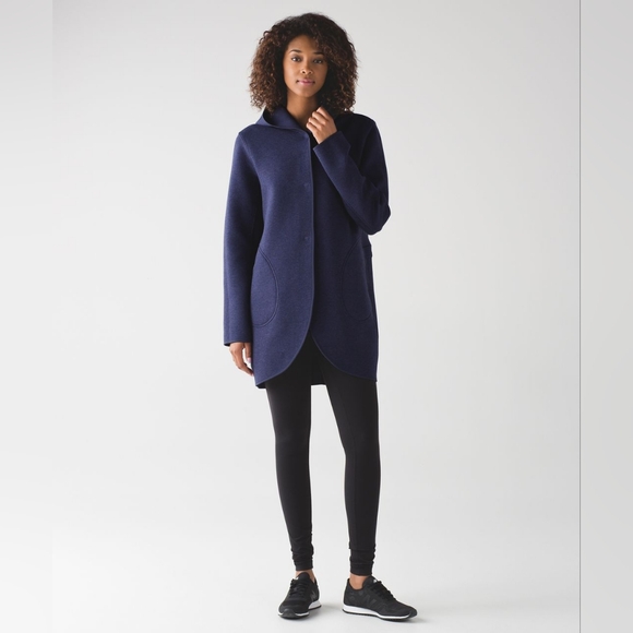 Lululemon City Bound Wrap Jacket in Heathered Deep Indigo / Deep Indigo Size S - Picture 1 of 14